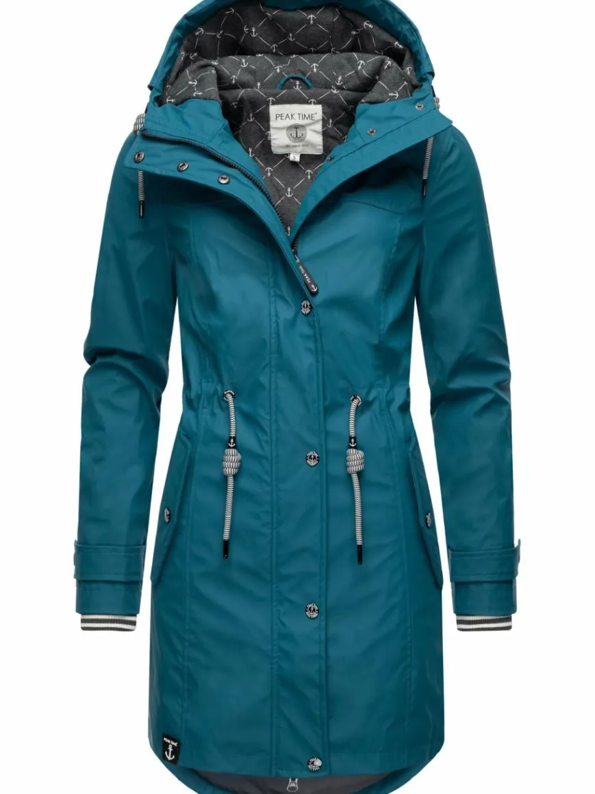 Peak Time Jacken & Westen*Damen Regenjacke - L60042 petrol uni