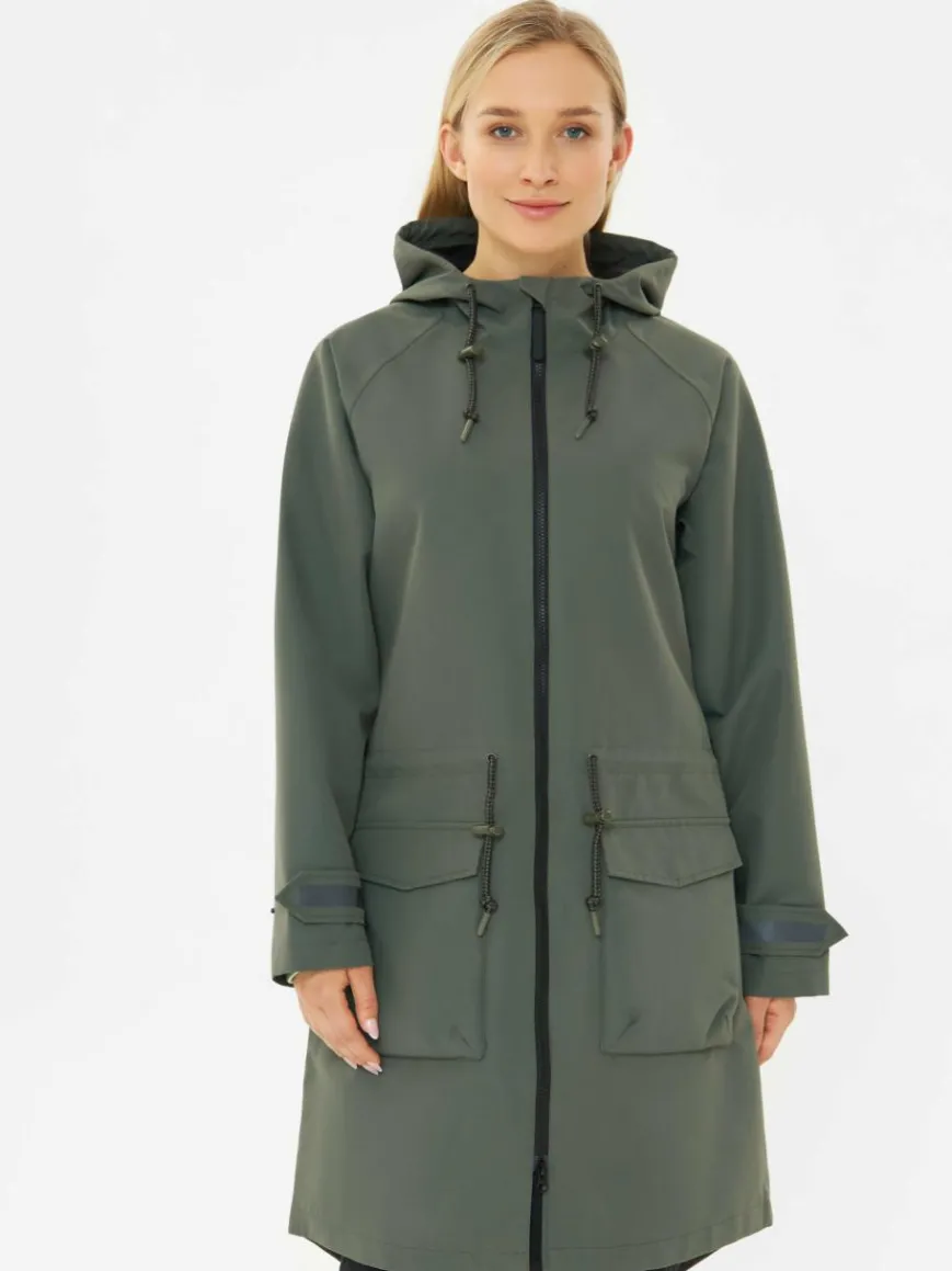 Derbe Jacken & Westen*Damen Regenmantel oliv uni