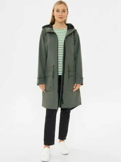 Derbe Jacken & Westen*Damen Regenmantel oliv uni