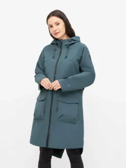 Derbe Jacken & Westen*Damen Regenmantel blau uni