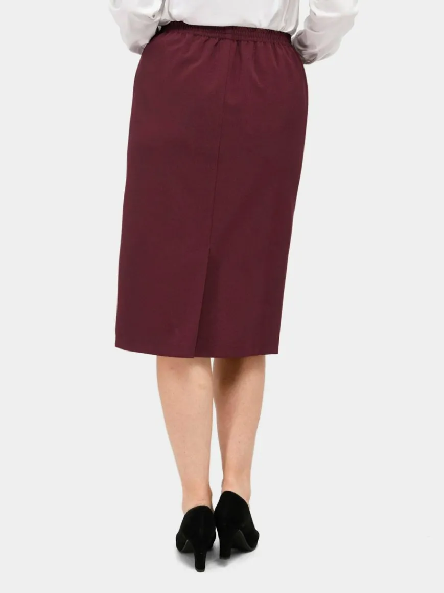 Goldner Röcke*Damen Reiseschlupfrock - Knitterfreier Reiseschlupfrock bordeaux uni