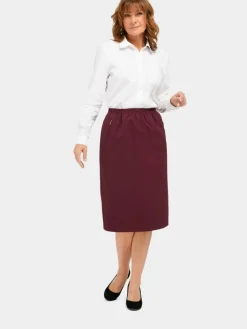 Goldner Röcke*Damen Reiseschlupfrock - Knitterfreier Reiseschlupfrock bordeaux uni