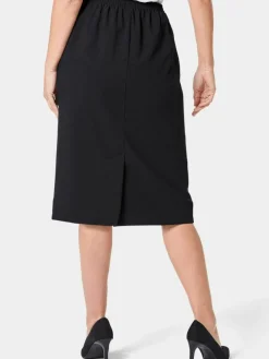 Goldner Röcke*Damen Reiseschlupfrock - Knitterfreier Reiseschlupfrock schwarz uni