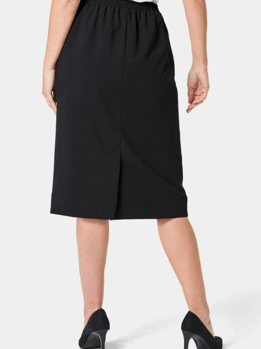 Goldner Röcke*Damen Reiseschlupfrock - Knitterfreier Reiseschlupfrock schwarz uni