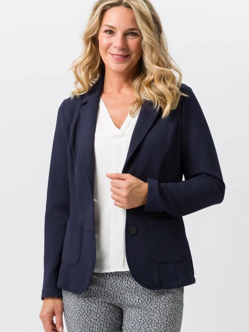 Frank Walder Blazer*Damen Reversblazer marine blau uni