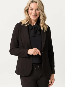 Frank Walder Blazer*Damen Reversblazer schwarz uni