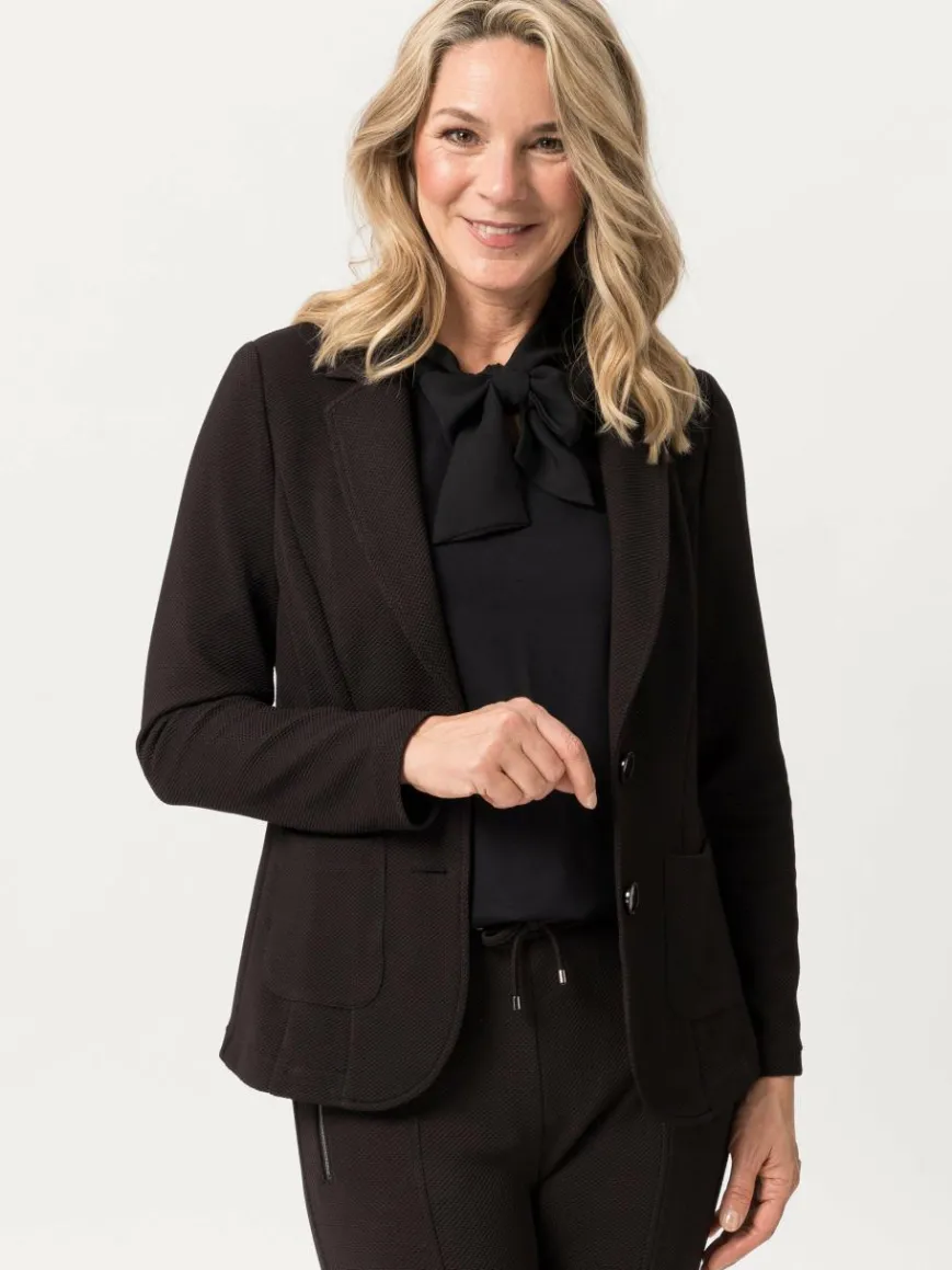 Frank Walder Blazer*Damen Reversblazer schwarz uni