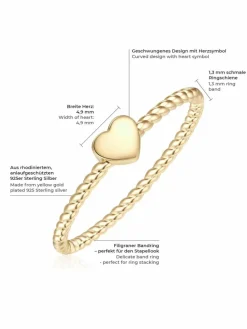 Glanzstücke München Schmuck*Damen Ring - Herz gold uni
