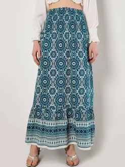 Apricot Röcke*Damen Rock blau gemustert