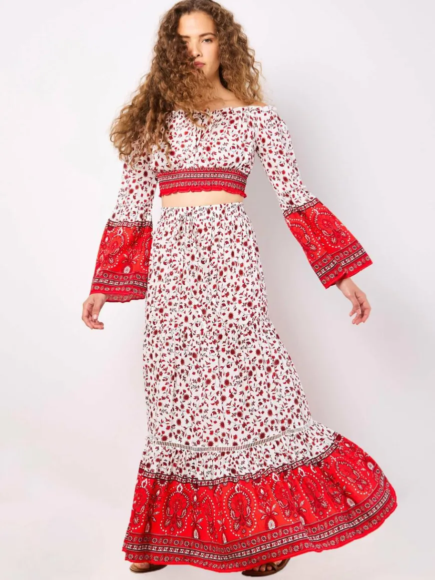 Apricot Röcke*Damen Rock weiß gemustert