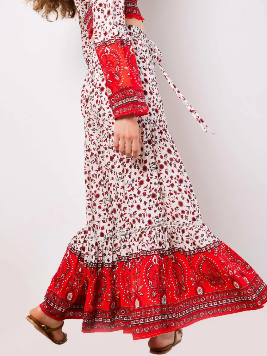 Apricot Röcke*Damen Rock weiß gemustert