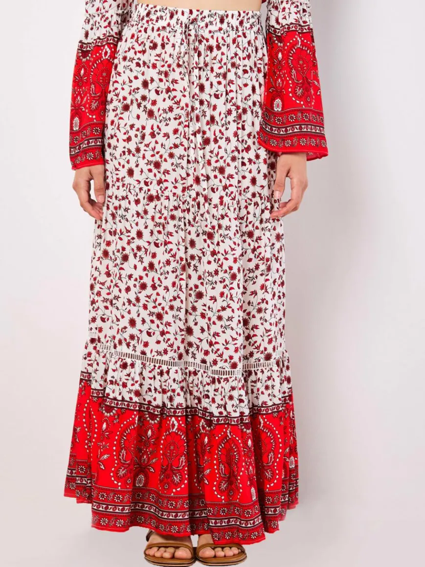 Apricot Röcke*Damen Rock weiß gemustert