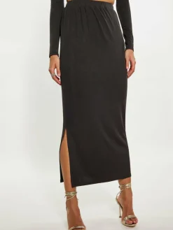 Faina Röcke*Damen Rock schwarz uni