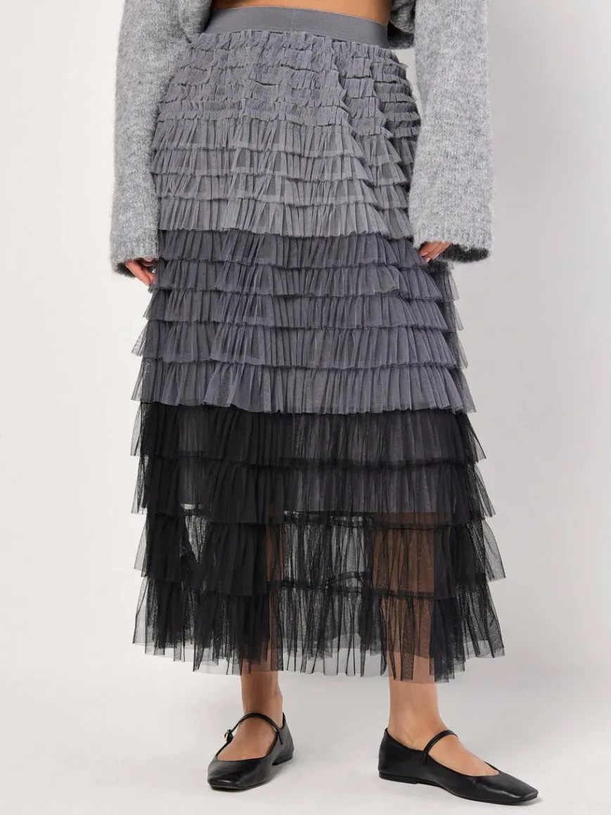 Apricot Röcke*Damen Rock grau strukturiert