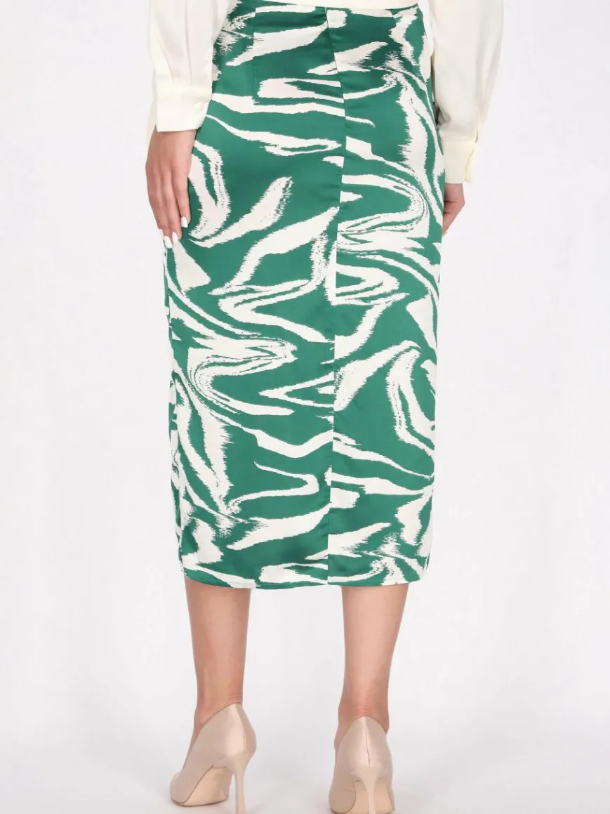 Faina Röcke*Damen Rock grün gemustert