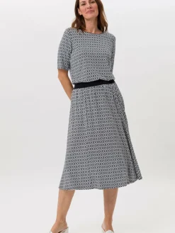 Frank Walder Röcke*Damen Rock blau mehrfarbig gemustert