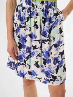 Marie Lund Röcke*Damen Rock ecru blau gemustert