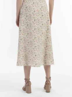 Usha Röcke*Damen Rock weiß gemustert