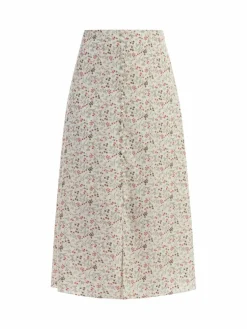 Usha Röcke*Damen Rock weiß gemustert
