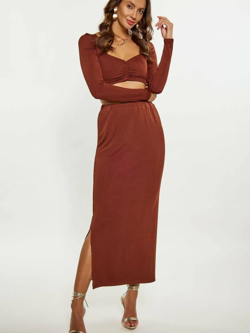 Faina Röcke*Damen Rock braun uni