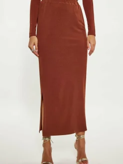 Faina Röcke*Damen Rock braun uni