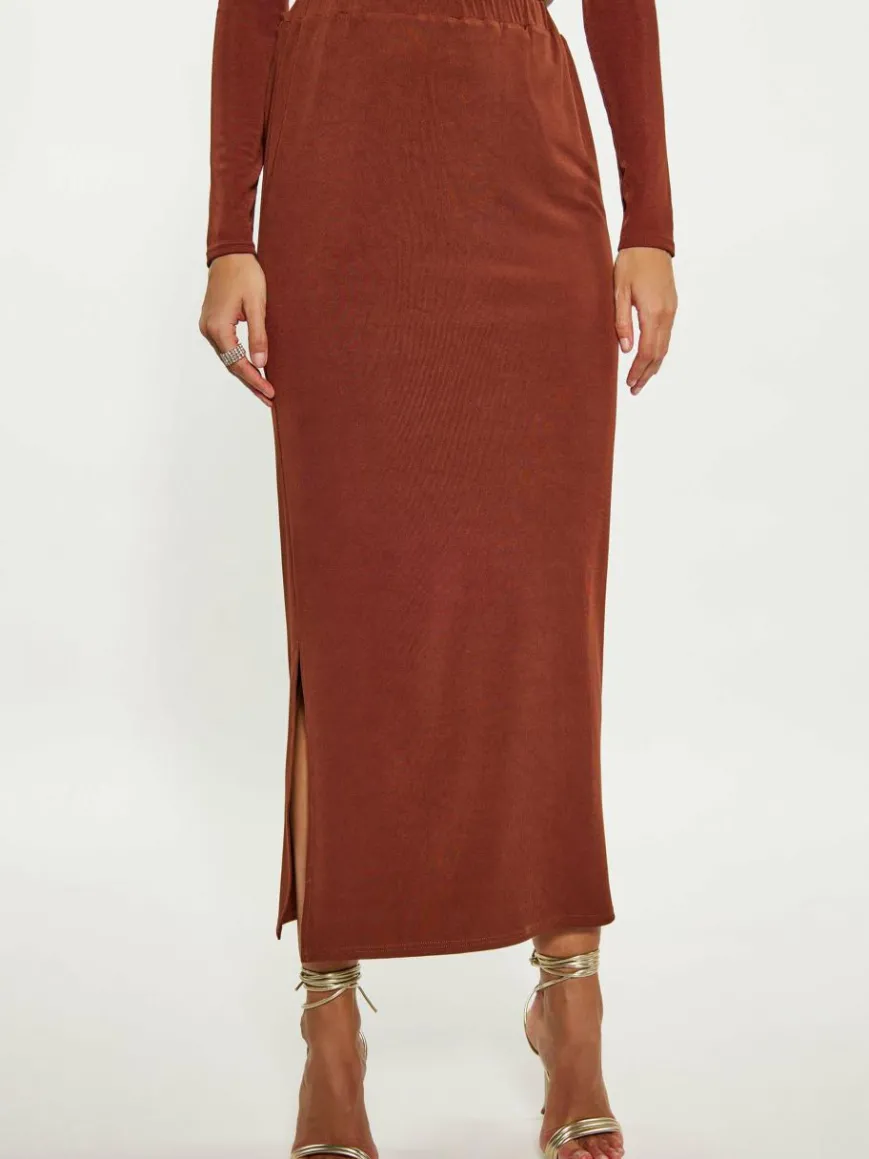 Faina Röcke*Damen Rock braun uni