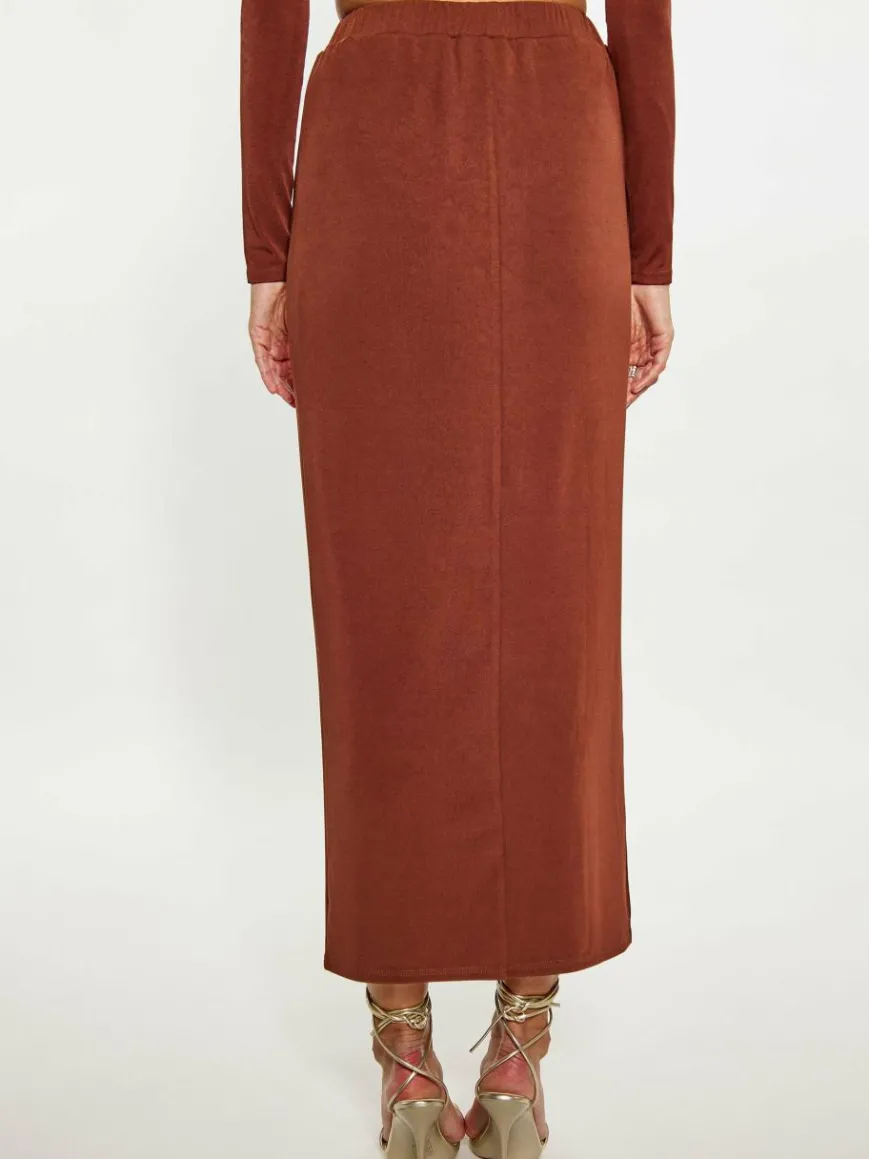 Faina Röcke*Damen Rock braun uni