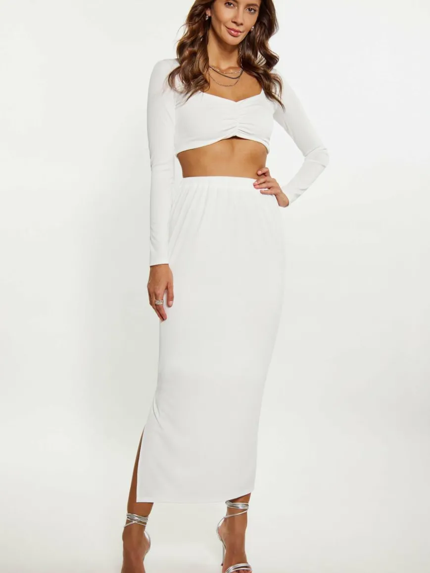 Faina Röcke*Damen Rock weiß uni