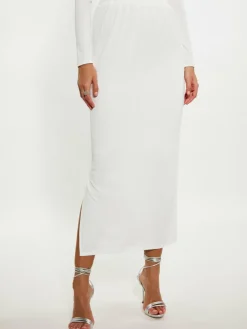 Faina Röcke*Damen Rock weiß uni