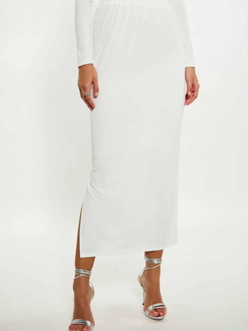 Faina Röcke*Damen Rock weiß uni