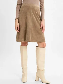 Marie Lund Röcke*Damen Rock taupe strukturiert