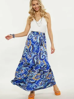 IZIA Röcke*Damen Rock blau gemustert