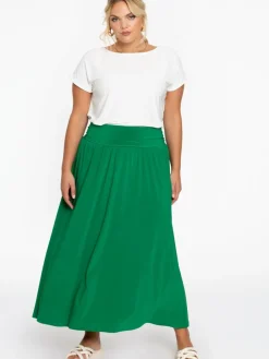 YOEK Röcke*Damen Rock grün uni