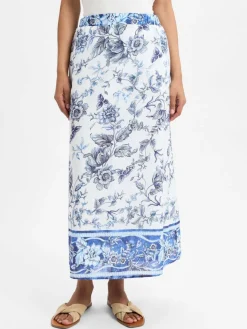 Emily van den Bergh Röcke*Damen Rock blau weiß gemustert