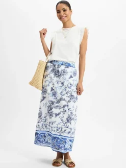 Emily van den Bergh Röcke*Damen Rock blau weiß gemustert