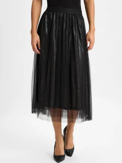 More & More Röcke*Damen Rock schwarz silber uni