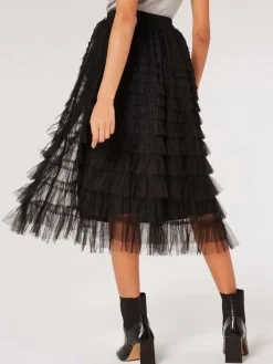 Apricot Röcke*Damen Rock schwarz strukturiert