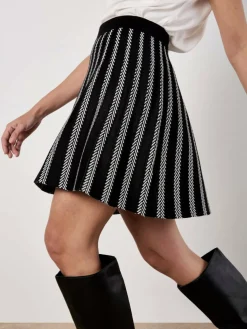 Apricot Röcke*Damen Rock schwarz gestreift