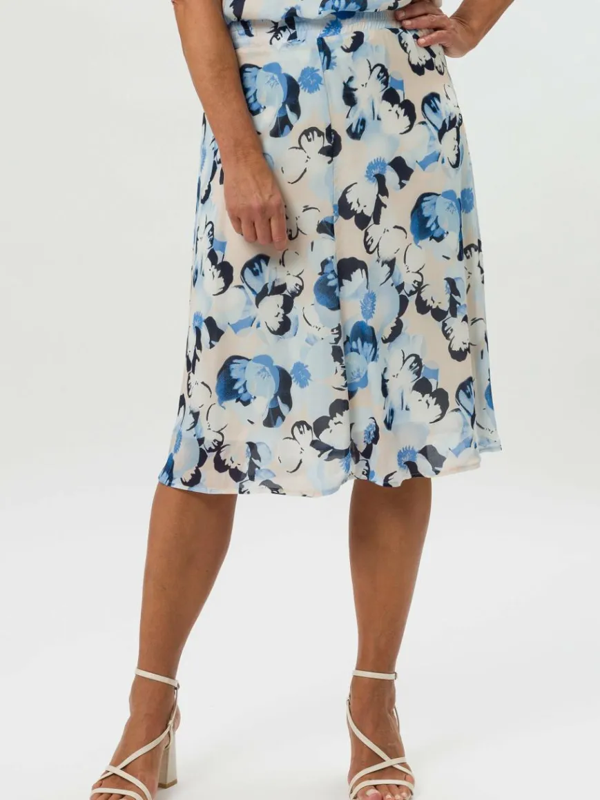 Frank Walder Röcke*Damen Rock blau mehrfarbig gemustert