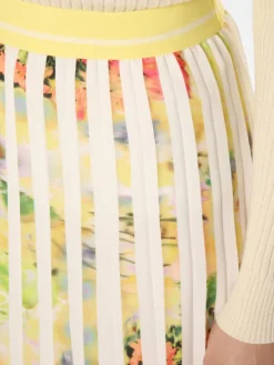 Marc Cain Collections Röcke*Damen Rock weiß limone gemustert