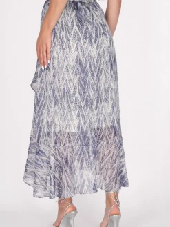 Faina Röcke*Damen Rock blau gemustert