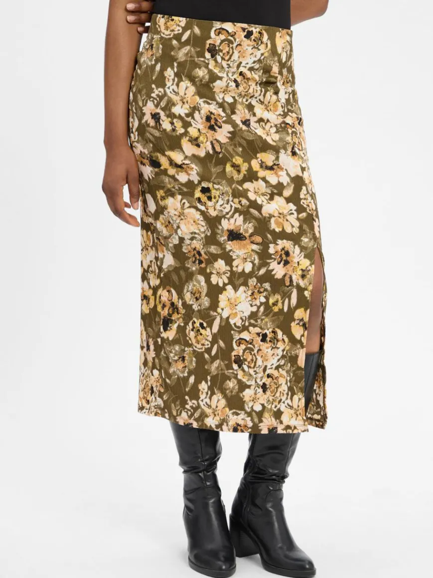 zero Röcke*Damen Rock oliv sand gemustert