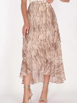 Faina Röcke*Damen Rock braun gemustert