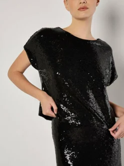 Apricot Röcke*Damen Rock schwarz strukturiert