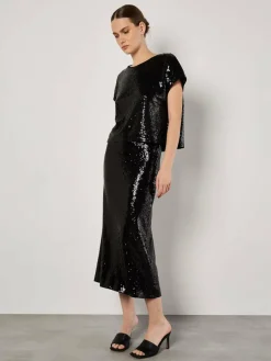 Apricot Röcke*Damen Rock schwarz strukturiert