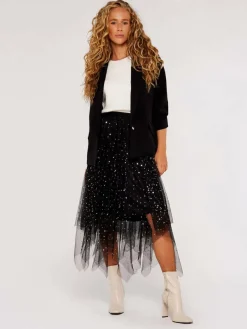 Apricot Röcke*Damen Rock schwarz gemustert