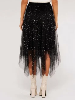 Apricot Röcke*Damen Rock schwarz gemustert