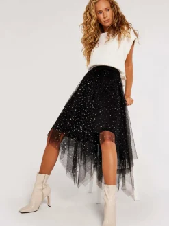 Apricot Röcke*Damen Rock schwarz gemustert