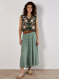 Apricot Röcke*Damen Rock grün gepunktet