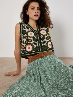 Apricot Röcke*Damen Rock grün gepunktet